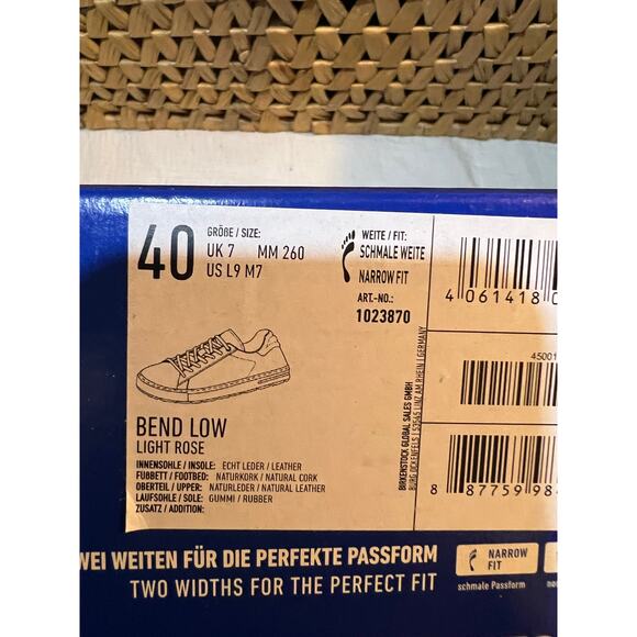 Birkenstock Bend Low – Light Rose – EU 40 Narrow / US Women’s 9 – Brand New - Picture 6 of 6